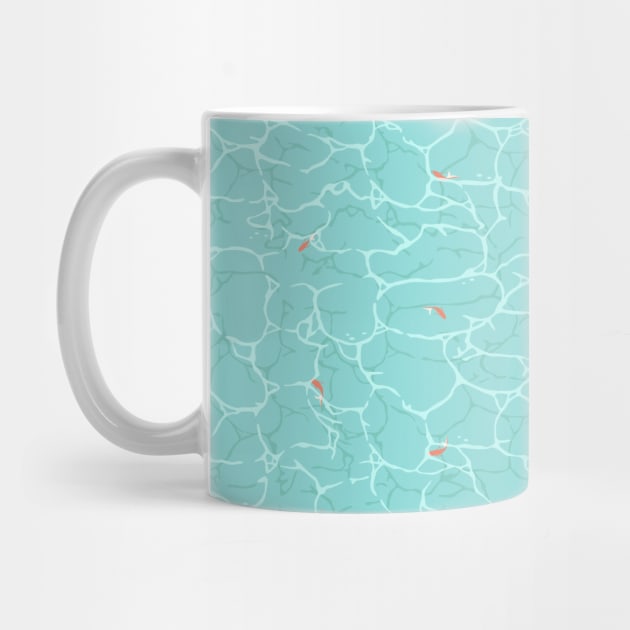 Flowing koi fishes in crystal clear turquoise water by runcatrun